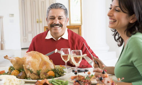 Thanksgiving dinner in room heated with American Standard furnace