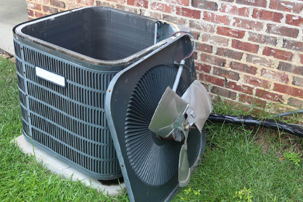 air conditioner condenser fan close up