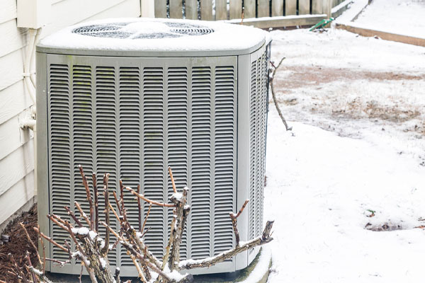 air conditioner in snow