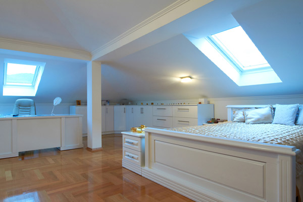 attic bedroom depicting air conditioning options