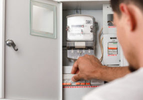 image of a circuit breaker that controls heat pump system