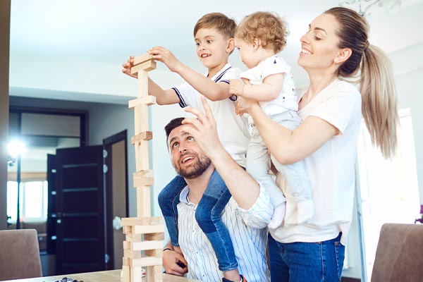 comfortable family depicting the use of heating and cooling zones