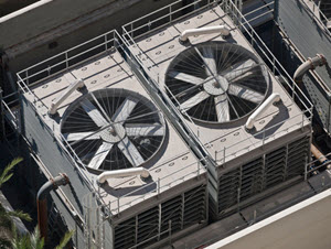 commercial air conditioners on rooftop