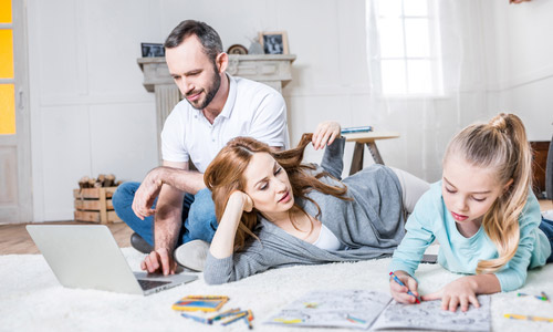 family enjoying room after air conditioning installation