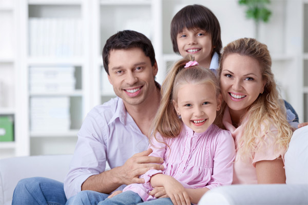 family spending time indoors