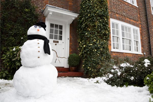 home in winter that uses heating oil