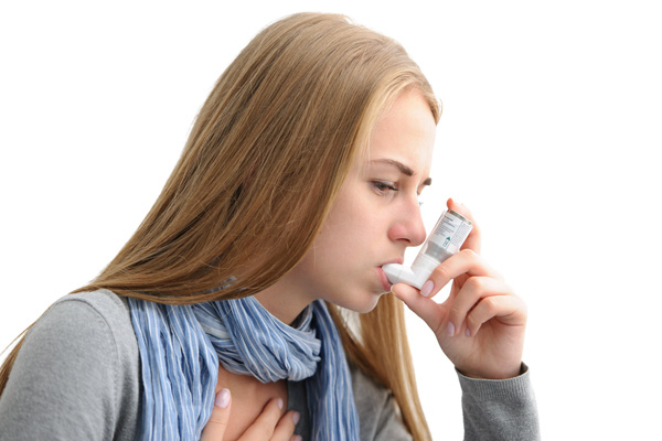 image of a girl having an asthma attack