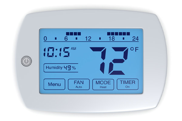 image of a programmable wi-fi thermostat showing metrics