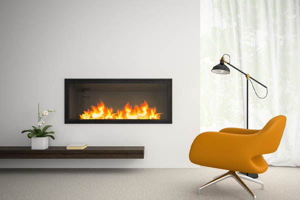 image of an inefficient gas fireplace