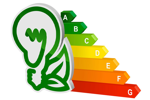 image of efficiency rating depicting energy-efficient ductless heat pumps