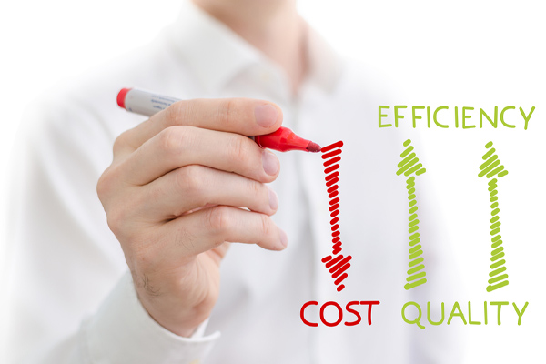 image of efficiency vs cost depicting variable-speed furnace