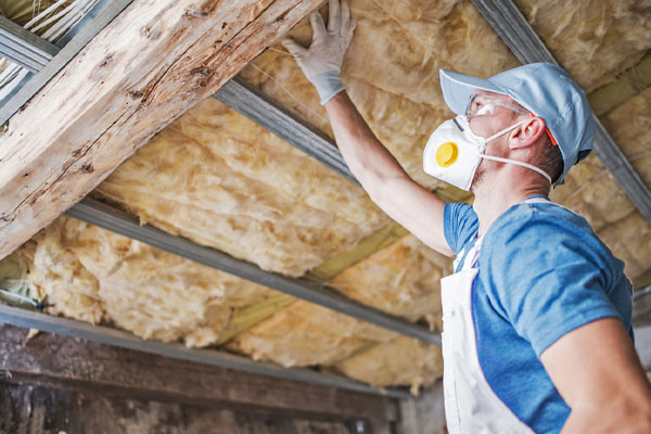 image of old insulation in roof depicting insulation replacement