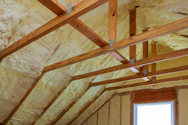 image of spray foam insulation for a thermal barrier and energy efficiency