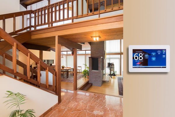 programmable thermostat in a residential home