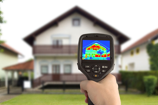 thermal image of the house during an energy audit